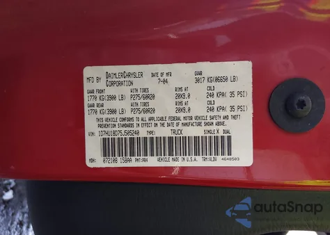 2005 Dodge Ram 1500 Slt/Laramie z USA, uszkodzony, nr VIN 1D7HU18D75J505240